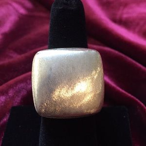 Silver square dome ring